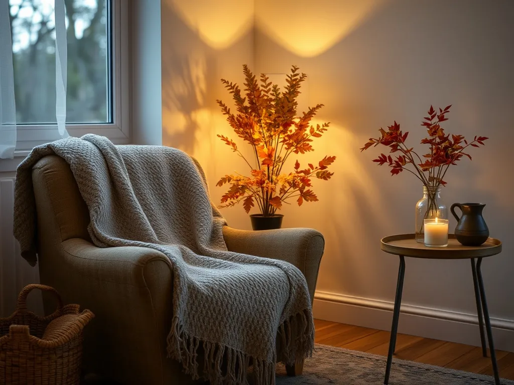 Golden hour autumn scene